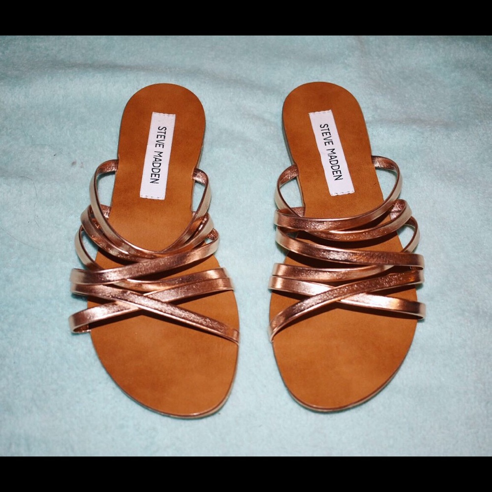 Steve Madden Rose Gold Strappy Sandals